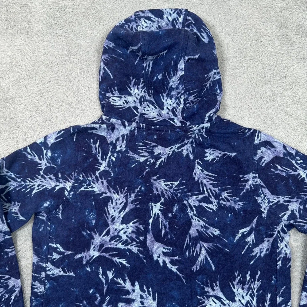Nike Youth XL Navy Blue Graphic Print Pullover Hoodie Yellow Logo French‎ Terry